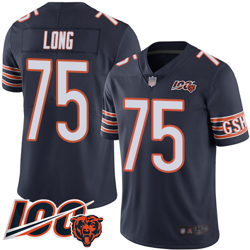 Chicago Bears Limited Navy Blue Men Kyle Long Home Jersey NFL Football 75 100th Season
